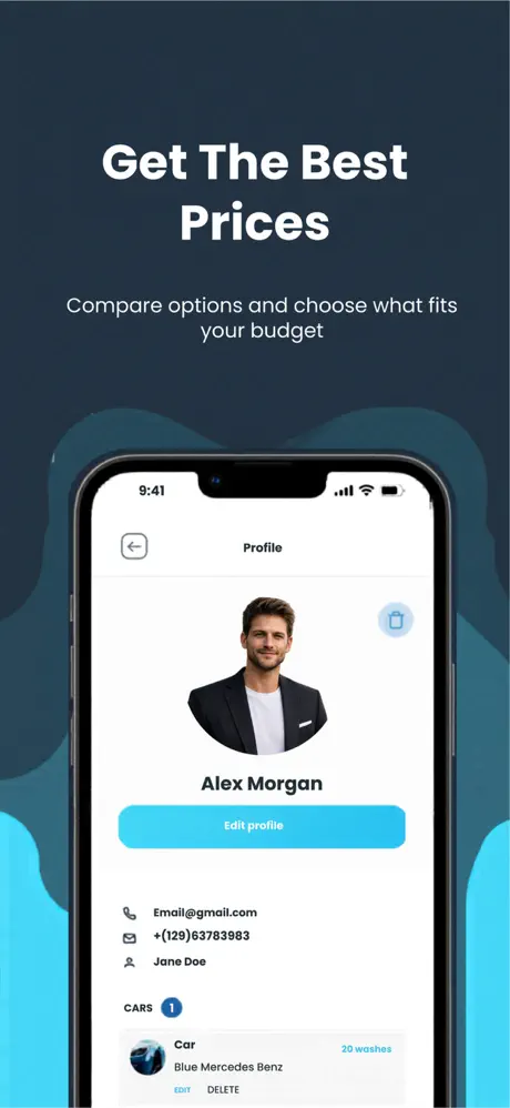 TashWash app — compare prices and manage your profile